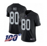 Men's Oakland Raiders #80 Jerry Rice Black Team Color Vapor Untouchable Limited Player 100th Season Football Jersey