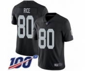 Men's Oakland Raiders #80 Jerry Rice Black Team Color Vapor Untouchable Limited Player 100th Season Football Jersey