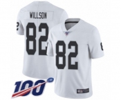 Men's Oakland Raiders #82 Luke Willson White Vapor Untouchable Limited Player 100th Season Football Jersey