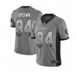 Men's Oakland Raiders #84 Antonio Brown Limited Gray Rush Drift Fashion Football Jersey