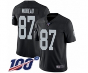 Men's Oakland Raiders #87 Foster Moreau Black Team Color Vapor Untouchable Limited Player 100th Season Football Jersey