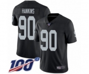 Men's Oakland Raiders #90 Johnathan Hankins Black Team Color Vapor Untouchable Limited Player 100th Season Football Jersey