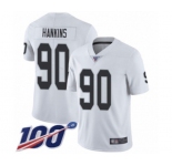 Men's Oakland Raiders #90 Johnathan Hankins White Vapor Untouchable Limited Player 100th Season Football Jersey