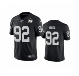 Men's Oakland Raiders #92 P.J. Hall Black 60th Anniversary Vapor Untouchable Limited Player 100th Season Football Jersey