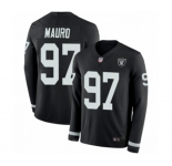 Men's Oakland Raiders #97 Josh Mauro Limited Black Therma Long Sleeve Football Jersey