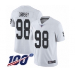 Men's Oakland Raiders #98 Maxx Crosby White Vapor Untouchable Limited Player 100th Season Football Jersey