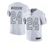 Nike Oakland Raiders #24 Charles Woodson White Men's Stitched NFL Limited Rush Jersey