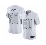 Nike Oakland Raiders #80 Jerry Rice White Men's Stitched NFL Limited Rush Jersey