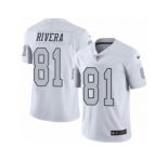 Nike Oakland Raiders #81 Mychal Rivera White Men's Stitched NFL Limited Rush Jersey