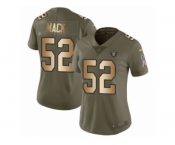Women Nike Oakland Raiders #52 Khalil Mack Limited Olive Gold 2017 Salute to Service NFL Jersey