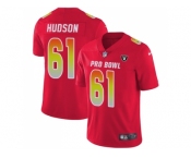 Women Nike Oakland Raiders #61 Rodney Hudson Red Stitched NFL Limited AFC 2018 Pro Bowl Jersey