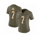 Women Nike Oakland Raiders #7 Marquette King Limited Olive Gold 2017 Salute to Service NFL Jersey