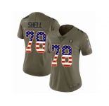 Women Nike Oakland Raiders #78 Art Shell Limited Olive USA Flag 2017 Salute to Service NFL Jersey