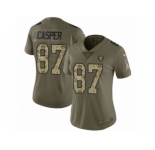 Women Nike Oakland Raiders #87 Dave Casper Limited Olive Camo 2017 Salute to Service NFL Jersey