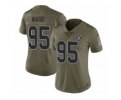 Women Nike Oakland Raiders #95 Jihad Ward Limited Olive 2017 Salute to Service NFL Jersey