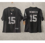 Women's Las Vegas Raiders #15 Fernando Mendoza Black 2026 Draft F.U.S.E. Vapor Football Stitched Jersey