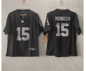 Women's Las Vegas Raiders #15 Fernando Mendoza Black 2026 Draft F.U.S.E. Vapor Football Stitched Jersey