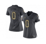 Women's Nike Oakland Raiders #0 Jim Otto Limited Black 2016 Salute to Service NFL Jersey