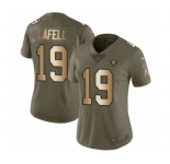 Women's Nike Oakland Raiders #19 Brandon LaFell Limited Olive Gold 2017 Salute to Service NFL Jersey