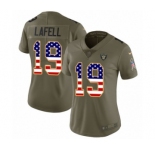 Women's Nike Oakland Raiders #19 Brandon LaFell Limited Olive USA Flag 2017 Salute to Service NFL Jersey