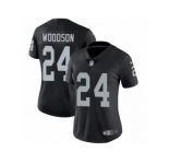 Women's Nike Oakland Raiders #24 Charles Woodson Vapor Untouchable Limited Black Team Color NFL Jersey