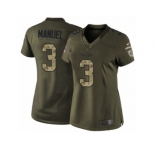 Women's Nike Oakland Raiders #3 E. J. Manuel Limited Green Salute to Service NFL Jersey