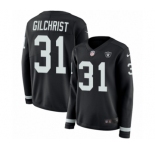 Women's Nike Oakland Raiders #31 Marcus Gilchrist Limited Black Therma Long Sleeve NFL Jersey