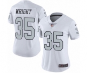 Women's Nike Oakland Raiders #35 Shareece Wright Limited White Rush Vapor Untouchable NFL Jersey