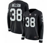 Women's Nike Oakland Raiders #38 Nick Nelson Limited Black Therma Long Sleeve NFL Jersey