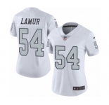 Women's Nike Oakland Raiders #54 Emmanuel Lamur Limited White Rush Vapor Untouchable NFL Jersey