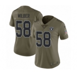 Women's Nike Oakland Raiders #58 Kyle Wilber Limited Olive 2017 Salute to Service NFL Jersey