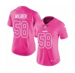 Women's Nike Oakland Raiders #58 Kyle Wilber Limited Pink Rush Fashion NFL Jersey
