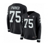 Women's Nike Oakland Raiders #75 Brandon Parker Limited Black Therma Long Sleeve NFL Jersey