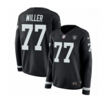 Women's Nike Oakland Raiders #77 Kolton Miller Limited Black Therma Long Sleeve NFL Jersey