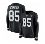 Women's Nike Oakland Raiders #85 Derek Carrier Limited Black Therma Long Sleeve NFL Jersey