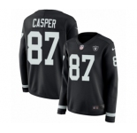 Women's Nike Oakland Raiders #87 Dave Casper Limited Black Therma Long Sleeve NFL Jersey