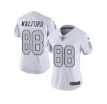 Women's Nike Oakland Raiders #88 Clive Walford Limited White Rush NFL Jersey