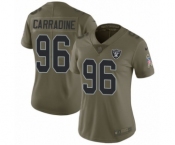 Women's Nike Oakland Raiders #96 Cornellius Carradine Limited Olive 2017 Salute to Service NFL Jersey