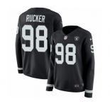 Women's Nike Oakland Raiders #98 Frostee Rucker Limited Black Therma Long Sleeve NFL Jersey