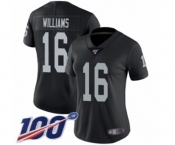 Women's Oakland Raiders #16 Tyrell Williams Black Team Color Vapor Untouchable Limited Player 100th Season Football Jersey