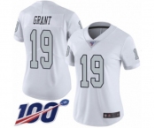 Women's Oakland Raiders #19 Ryan Grant Limited White Rush Vapor Untouchable 100th Season Football Jersey