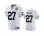 Women's Oakland Raiders #27 Trayvon Mullen White 60th Anniversary Vapor Untouchable Limited Player 100th Season Football Jersey