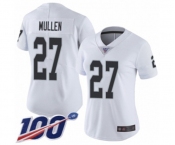 Women's Oakland Raiders #27 Trayvon Mullen White Vapor Untouchable Limited Player 100th Season Football Jersey