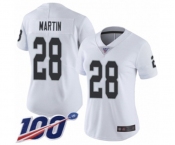 Women's Oakland Raiders #28 Doug Martin White Vapor Untouchable Limited Player 100th Season Football Jersey