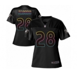 Women's Oakland Raiders #28 Josh Jacobs Game Black Fashion Football Jersey