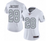 Women's Oakland Raiders #28 Josh Jacobs Limited White Rush Vapor Untouchable Football Jersey