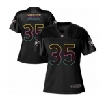 Women's Oakland Raiders #35 Curtis Riley Game Black Fashion Football Jersey
