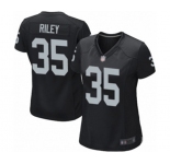 Women's Oakland Raiders #35 Curtis Riley Game Black Team Color Football Jersey