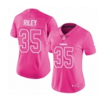 Women's Oakland Raiders #35 Curtis Riley Limited Pink Rush Fashion Football Jersey