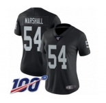 Women's Oakland Raiders #54 Brandon Marshall Black Team Color Vapor Untouchable Limited Player 100th Season Football Jersey
